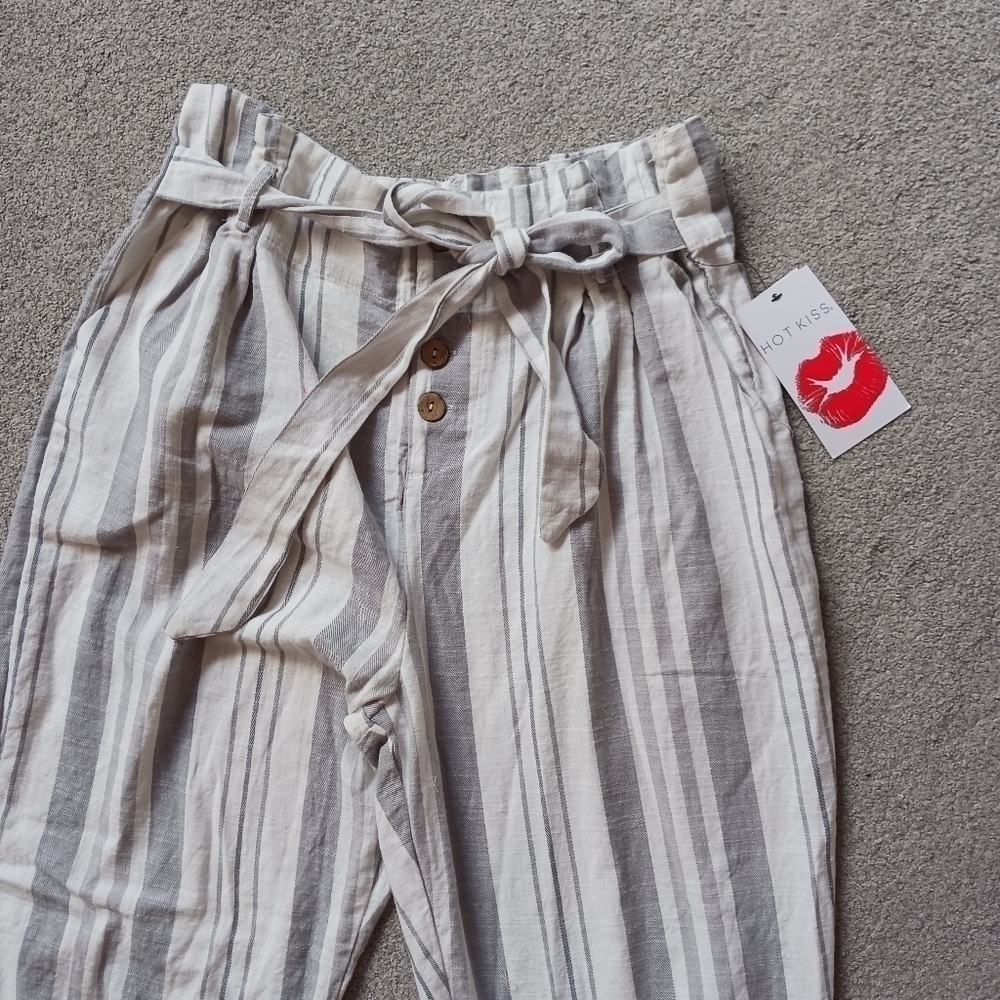 Hot Kiss NWT High Waist Striped Pants - Picture 3 of 5